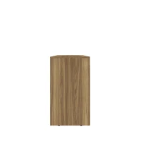 Warm Home Office Workstation with Storage Cabinet and Shelves, Modern Computer Desk with Cable Management, 43.5" L x 17.5" W x 29" H, Walnut(m-9)