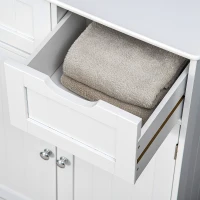kleankin Bathroom Cabinet, Bathroom Storage Cabinet with 2 Drawers, Adjustable Shelf for Living Room, Entryway, White(m-12)