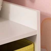 HOMCOM Kids Corner Cabinet, Cubby Toy Storage Organizer, Bookshelf Unit with Three Baskets for Playroom, Bedroom, Living Room, White(m-9)