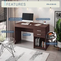 Sleek Espresso Workstation with Open Bottom Shelf, Modern Home Office Computer Writing Desk for Small Space, 47.5" L x 16" W x 30.5" H, Espresso(m-4)