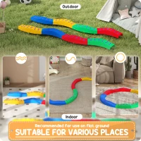 Qaba 8PCs Kids Balance Beam Stepping Stones w/ Non-slip Foot Pads(m-4)