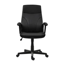 Cozy Office Chair with Flip-Up Arms and TechniFlex Upholstery, Flexible Racer Seat with Locking Tilt Control, 24.5″ L x 27.5″ W x 41″ H, Black(m-2)