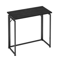 Sleek Folding Desk with Durable Steel Frame, Space-Saving Small Computer Writing Table for Apartment, 31.5" L x 15.5" W x 29" H, Black(m-9)