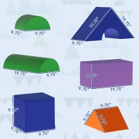 Soozier 11-Piece Kids Crawl and Climb Activity Play Set for Climbing, Crawling, Sliding, Assorted(m-3)