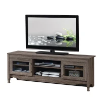 Trendy Grey TV Stand with Storage Cabinet and Cable Management, Modern Media Console Center for Living Room, 53" L x 15.5" W x 19" H, Grey(m-7)
