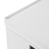 Stackable Storage Boxes with Secure Lids and Built-In Handles, Foldable Containers for Home or Office Organization, 13" L x 16" W x 10.5" H, White(m-5)