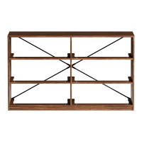 Versatile 6-Drawer Dresser with Water-Resistant Top, Ideal Storage Chest for Bedrooms, Playrooms, Entryways, 44.5" L x 16" W x 26.5" H, Walnut(m-8)