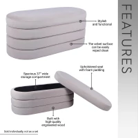 Luxurious Storage Bench with 37" Wide Compartment, Chic Ottoman for Living Rooms, Bedrooms, or Entryways, 40.5" L x 17" W x 17.5" H, Taupe(m-4)