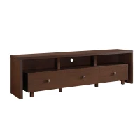 Elegant Hickory TV Stand with 3 Drawers and Cable Management, Modern Media Entertainment Console for Living Room, 70.5" L x 15" W x 20" H, Brown(m-10)