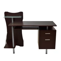 Practical Computer Desk with File Drawer and Spacious Desktop, Storage Workstation for Study Areas and Offices, 51″ L x 22″ W x 39.5″ H, Chocolate(m-2)