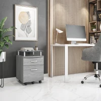 Compact File Cabinet with Hanging Drawers and Locking Design, Locking Storage Unit for Offices and Study Rooms, 15.5" L x 17.5" W x 24" H, Gray(m-1)