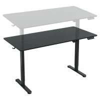 Sleek Electric Standing Desk with 3 Memory Presets and Hooks, Height Adjustable Sit to Stand Computer Desk for Home Office, 55'' L x 23.5″ W x 28'' H, Black(m-11)