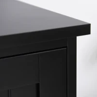 HOMCOM 48" 4-Door Storage Cabinet Multi-Storey Large Space Pantry with Adjustable Shelves Black(m-10)