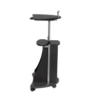 Adjustable Sit-to-Stand Laptop Cart with Dual Adjustment Knobs, Mobile Workstation for Offices, 21" L x 16″ W x 28″ H, Black(m-8)