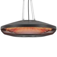 Outsunny Electric Hanging Patio Heater with LED Light, 750/1500 W IP65 Ceiling Mounted Infrared Outdoor Heater, Black