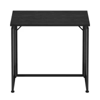 Sleek Folding Desk with Durable Steel Frame, Space-Saving Small Computer Writing Table for Apartment, 31.5" L x 15.5" W x 29" H, Black(m-2)