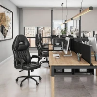 Racer-style Chair with Flip-Up Arms and TechniFlex Upholstery, Flexible Racer Seat with Locking Tilt Control, 25.5″ L x 27.5″ W x 47.5″ H, Black(m-1)