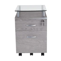 Compact File Cabinet with Hanging Drawers and Locking Design, Locking Storage Unit for Offices and Study Rooms, 15.5" L x 17.5" W x 24" H, Gray(m-2)