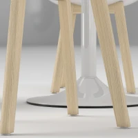HOMCOM Round Dining Table Set for 4 with Pedestal Base, PU Padded Seats, for Small Space, Apartment, White(m-11)