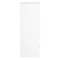 Spacious 5-Drawer Dresser with Water-Resistant Top, Ideal Storage Chest for Bedrooms, Playrooms, Entryways, 22.5" L x 15.5" W x 43" H, White(m-12)