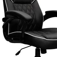 Racer-style Chair with Flip-Up Arms and TechniFlex Upholstery, Flexible Racer Seat with Locking Tilt Control, 25.5″ L x 27.5″ W x 47.5″ H, Black(m-6)