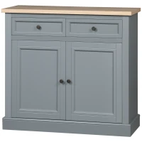 HOMCOM Sideboard Buffet Cabinet, Coffee Bar Cabinet with 2 Drawers and Double Door Cupboard for Kitchen, Living Room, Entryway, Dark Gray(m-11)