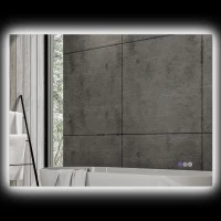 HOMCOM Dimmable Bathroom Mirror with Lights, 37" x 35" Backlit LED Mirror w/ Anti-Fog, Memory & Infinite Color Temperature(m-1)