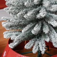 HOMCOM 6ft Artificial Christmas Tree, Snow Flocked Branches, Metal Base, Pencil Xmas Tree(m-8)
