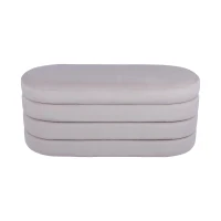 Luxurious Storage Bench with 37" Wide Compartment, Chic Ottoman for Living Rooms, Bedrooms, or Entryways, 40.5" L x 17" W x 17.5" H, Taupe(m-6)