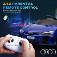Aosom 12V Licensed Audi RS E-tron GT Kids Ride on Car with Remote Control, Suspension, Horn, Music, Lights, Dark Blue(m-4)