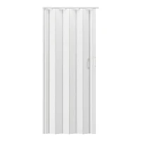 Stylish Foldable Accordion Door with Magnetic Close Latch, Space-Saving Interior PVC Sliding Door for Closet, 32" L x 0.5" W x 80" H, White Oak(m-2)
