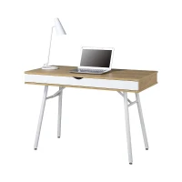 Modern Computer Desk with Accessory-Storage Compartment, Ideal Laptop Table for Bedrooms and Study Rooms, 45" L x 21.5" W x 30" H, Brown(m-6)