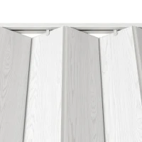 Stylish Foldable Accordion Door with Magnetic Close Latch, Space-Saving Interior PVC Sliding Door for Closet, 32" L x 0.5" W x 80" H, White Oak(m-5)