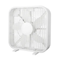 Powerful 20" Box Fan with 3 Adjustable Speed Settings, Lightweight High-Velocity Air Circulation Floor Fan for Home, 21" L x 4" W x 21" H, White(m-10)