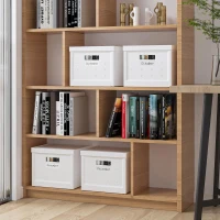 Stackable Storage Boxes with Secure Lids and Built-In Handles, Foldable Containers for Home or Office Organization, 13" L x 16" W x 10.5" H, White(m-1)