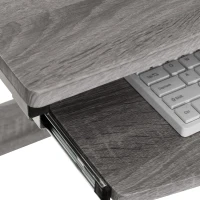 Practical Computer Desk with Slide-Out Keyboard Tray and Elevated Shelf, Ideal Workstation Table for Offices, Bedrooms, 38″ L x 22″ W x 35″ H, Gray(m-7)