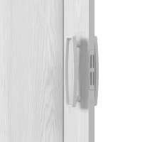 Stylish Foldable Accordion Door with Magnetic Close Latch, Space-Saving Interior PVC Sliding Door for Closet, 32" L x 0.5" W x 80" H, White Oak(m-6)