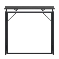 Sleek Folding Desk with Durable Steel Frame, Space-Saving Small Computer Writing Table for Apartment, 31.5" L x 15.5" W x 29" H, Black(m-8)