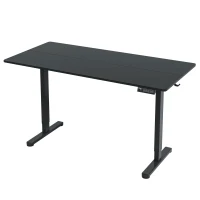 Sleek Electric Standing Desk with 3 Memory Presets and Hooks, Height Adjustable Sit to Stand Computer Desk for Home Office, 55'' L x 23.5″ W x 28'' H, Black(m-12)