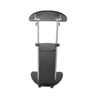 Ergonomic Sit-to-Stand Laptop Cart with Tilting Panel, Storage-Equipped Laptop Stand for Offices, 21.5″ L x 17″ W x 31.5″ H, Black(m-9)