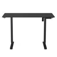Sleek Electric Standing Desk with Memory Presets and Hooks, Height Adjustable Sit to Stand Computer Desk for Home Office, 47.5'' L x 23.5'' W x 28'' H, Black(m-2)