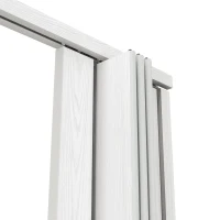32" W Sleek Foldable Accordion Door with Double-Walled Panels, Space-Saving Interior PVC Sliding Door for Bedroom, 32'' L x 1'' W x 80'' H, White Oak(m-6)