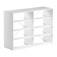 Roomy 8-Drawer Dresser with Water-Resistant Top, Ideal Storage Chest for Bedrooms, Living Rooms, TV Stand, 44.5" L x 16" W x 34.5" H, White(m-9)