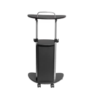 Adjustable Sit-to-Stand Laptop Cart with Dual Adjustment Knobs, Mobile Workstation for Offices, 21" L x 16″ W x 28″ H, Black(m-9)