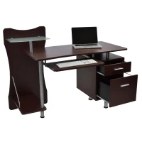 Practical Computer Desk with File Drawer and Spacious Desktop, Storage Workstation for Study Areas and Offices, 51″ L x 22″ W x 39.5″ H, Chocolate(m-6)