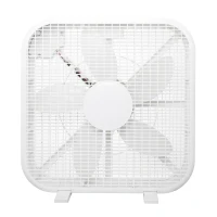 Powerful 20" Box Fan with 3 Adjustable Speed Settings, Lightweight High-Velocity Air Circulation Floor Fan for Home, 21" L x 4" W x 21" H, White(m-2)