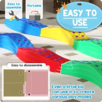 Qaba 8PCs Kids Balance Beam Stepping Stones w/ Non-slip Foot Pads(m-6)