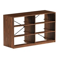 Versatile 6-Drawer Dresser with Water-Resistant Top, Ideal Storage Chest for Bedrooms, Playrooms, Entryways, 44.5" L x 16" W x 26.5" H, Walnut(m-9)