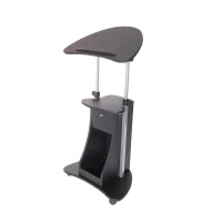 Ergonomic Sit-to-Stand Laptop Cart with Tilting Panel, Storage-Equipped Laptop Stand for Offices, 21.5″ L x 17″ W x 31.5″ H, Black(m-7)