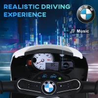 Aosom 6V 3 Wheeled Electric Motorcycle, Kids Motorcycle Licensed BMW with Headlight, Music, Black(m-4)